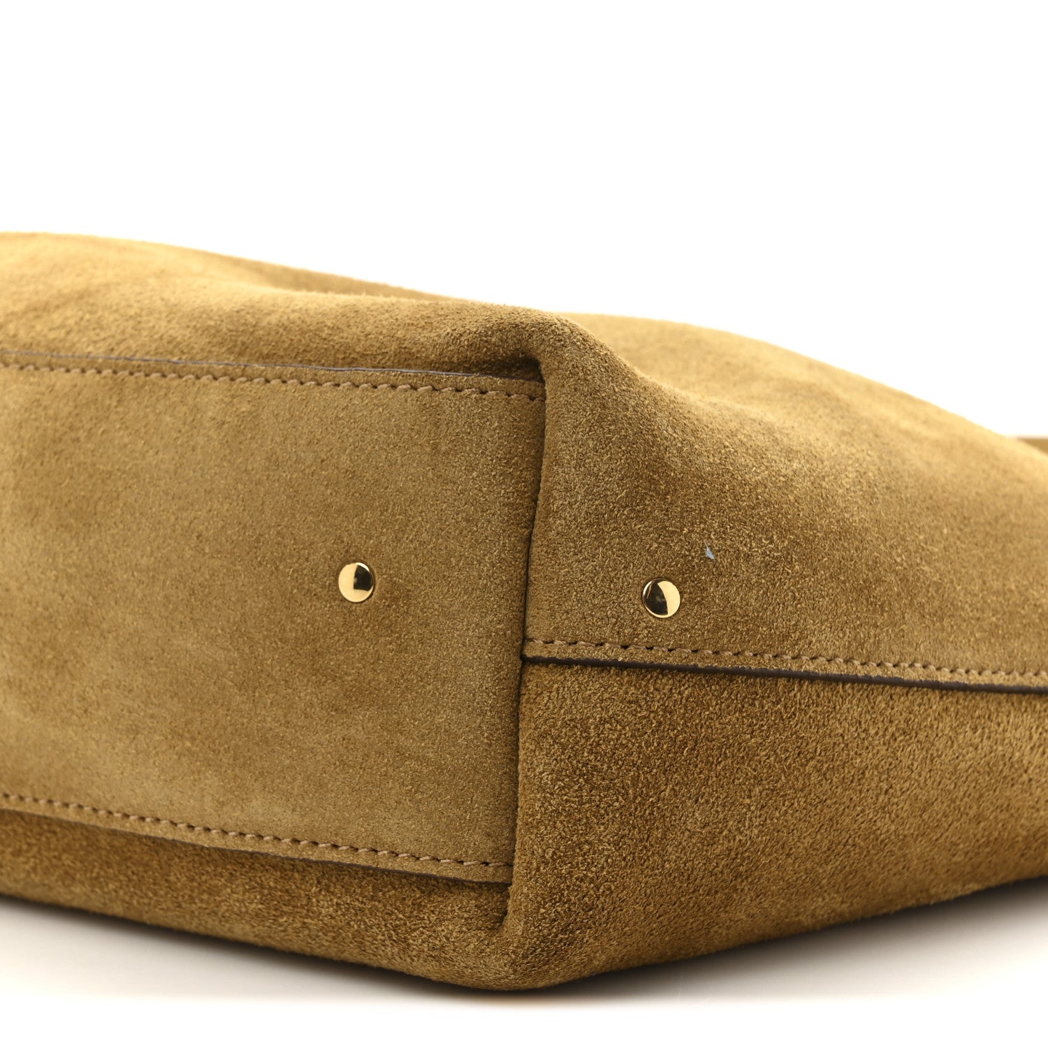 Chloe Suede Calfskin Small Marcie Hobo Bag Gold Khaki 8 of 9