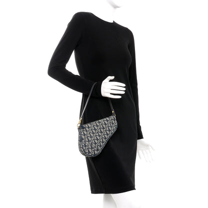 Christian Dior Monogram Mini Saddle Pochette Navy 2 of 7