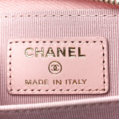 Chanel Lambskin Quilted 19 Zip Around Coin Purse Wallet Light Pink 6 of 12