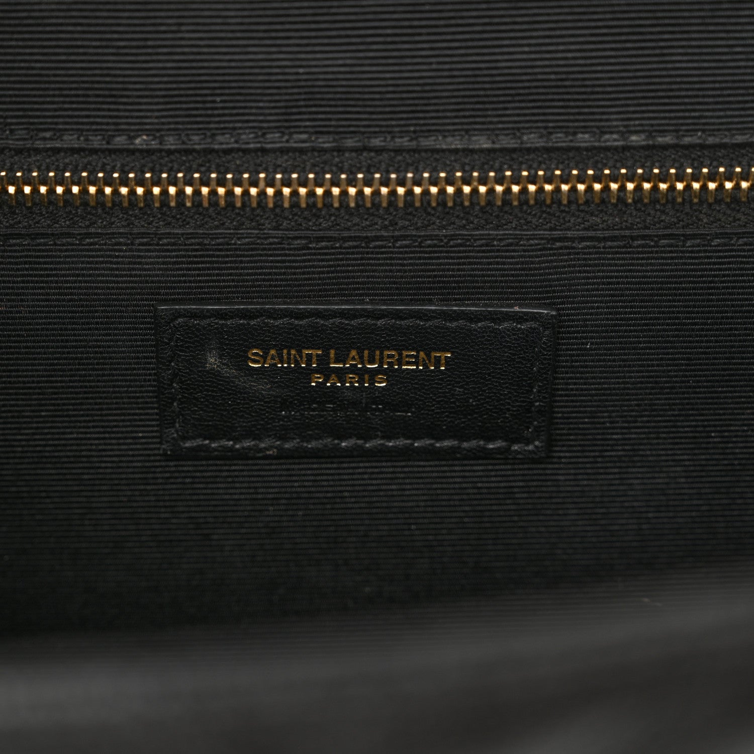 Saint Laurent Grain De Poudre Matelasse Chevron Large Monogram Satchel Black 6 of 16