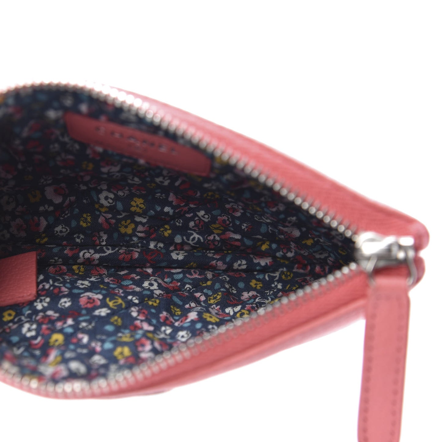 Goatskin Small CC Clover Cosmetic Case Pink
