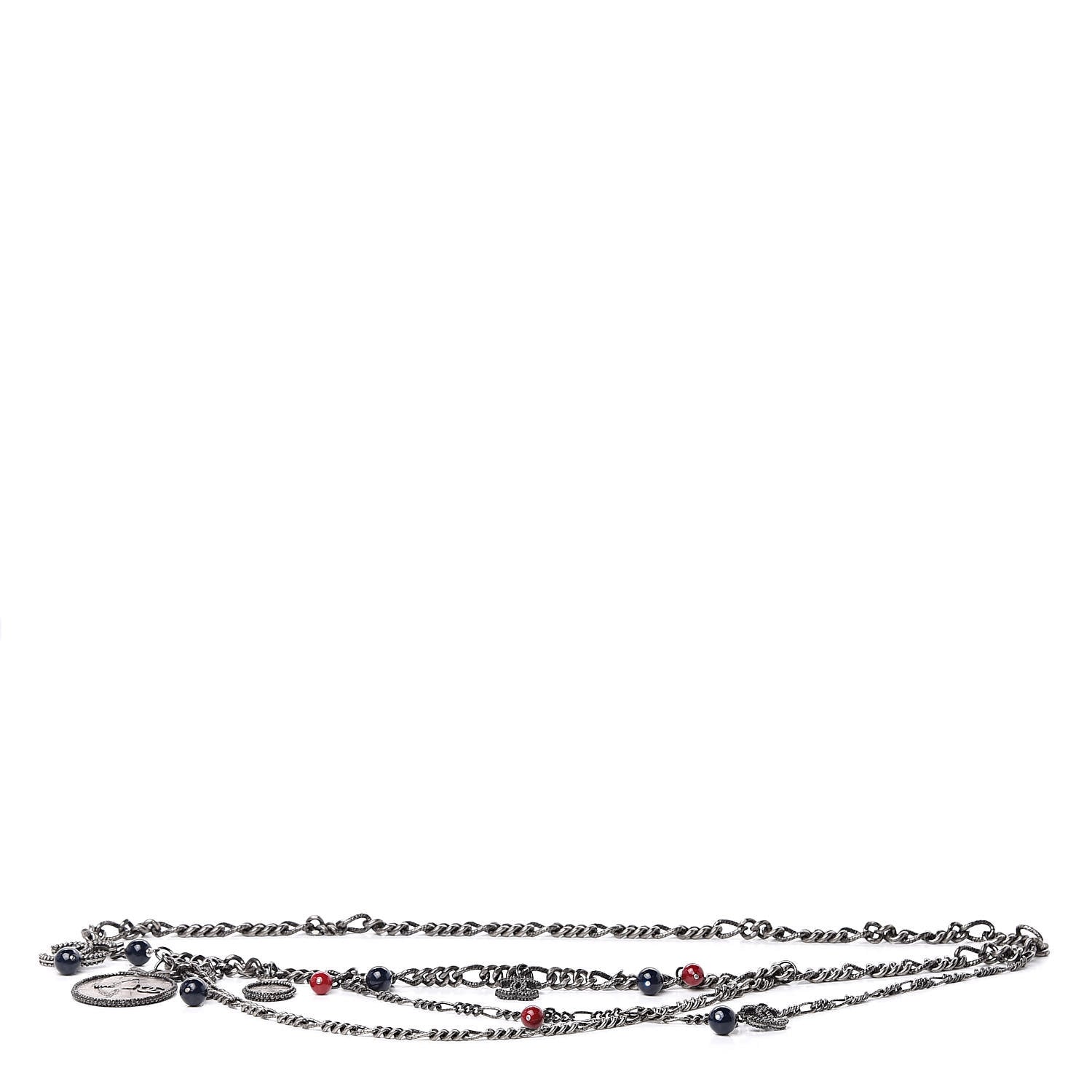 Chanel Bead Chain CC Medallion Belt Ruthenium 1 of 5