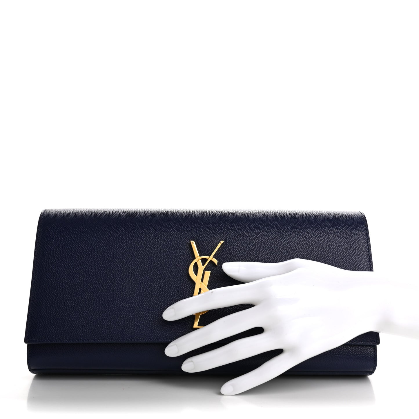Grain De Poudre Classic Monogram Cassandre Clutch Deep Marine