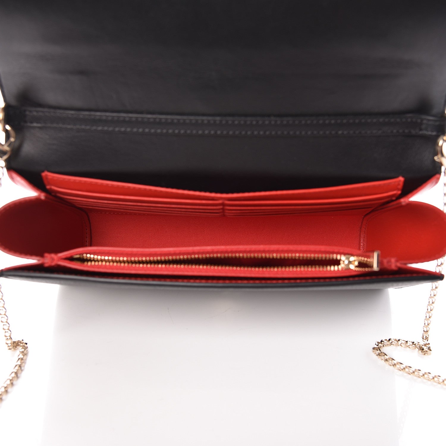 Christian Louboutin Grained Calfskin Spikes Loubinthesky Paloma Wallet On Chain Black Multimetal 7 of 10