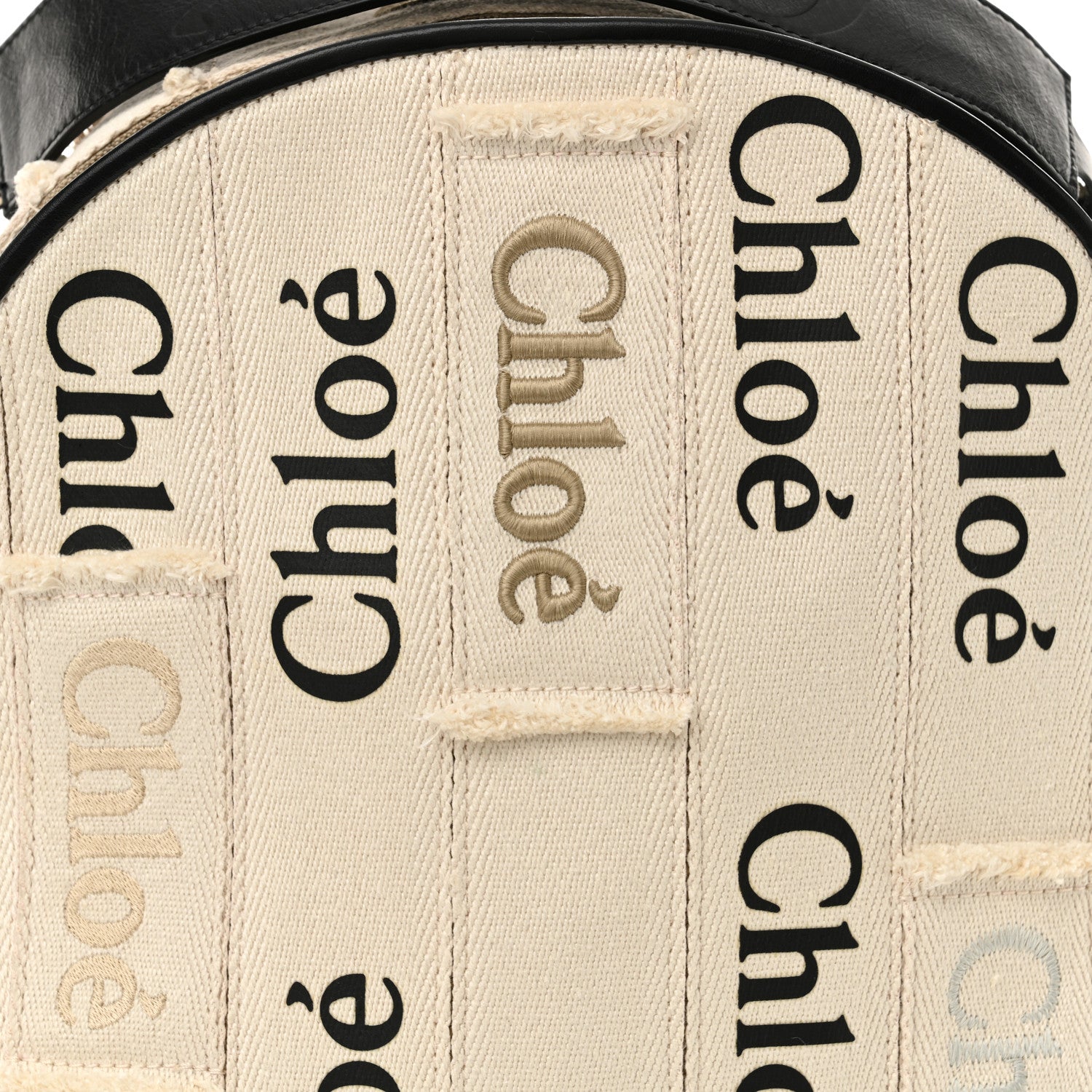 Chloe Canvas Logo Embroidered Woody Backpack Sand 1675098