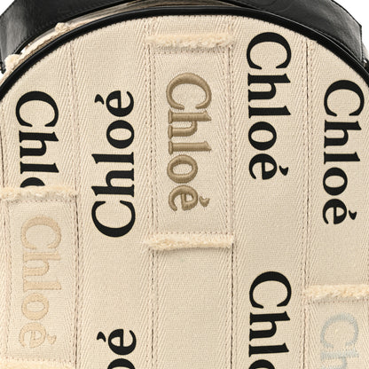 Chloe Canvas Logo Embroidered Woody Backpack Sand 8 of 10