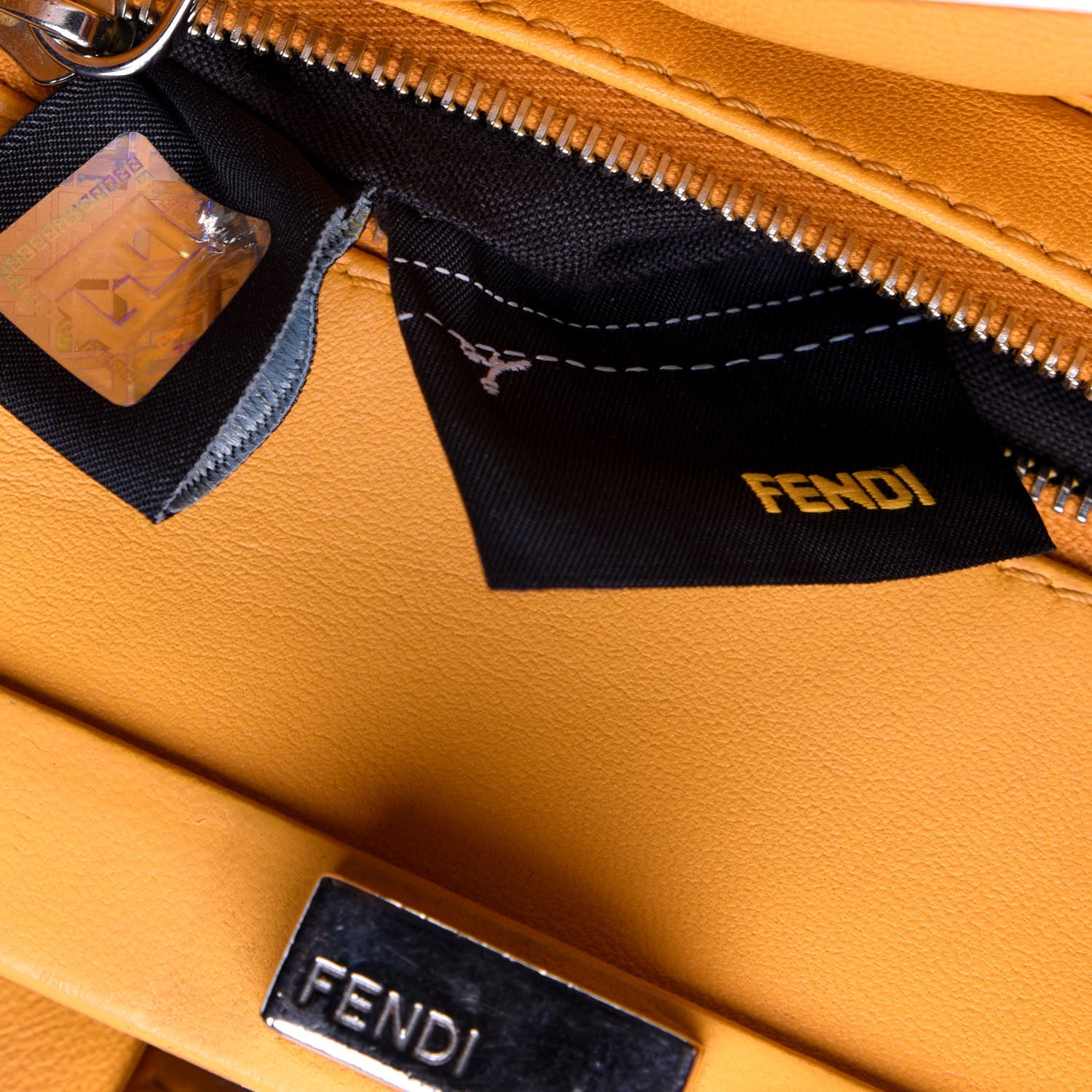Fendi Nappa Mini Peekaboo Iconic Satchel Giallo Syrup 22 of 25
