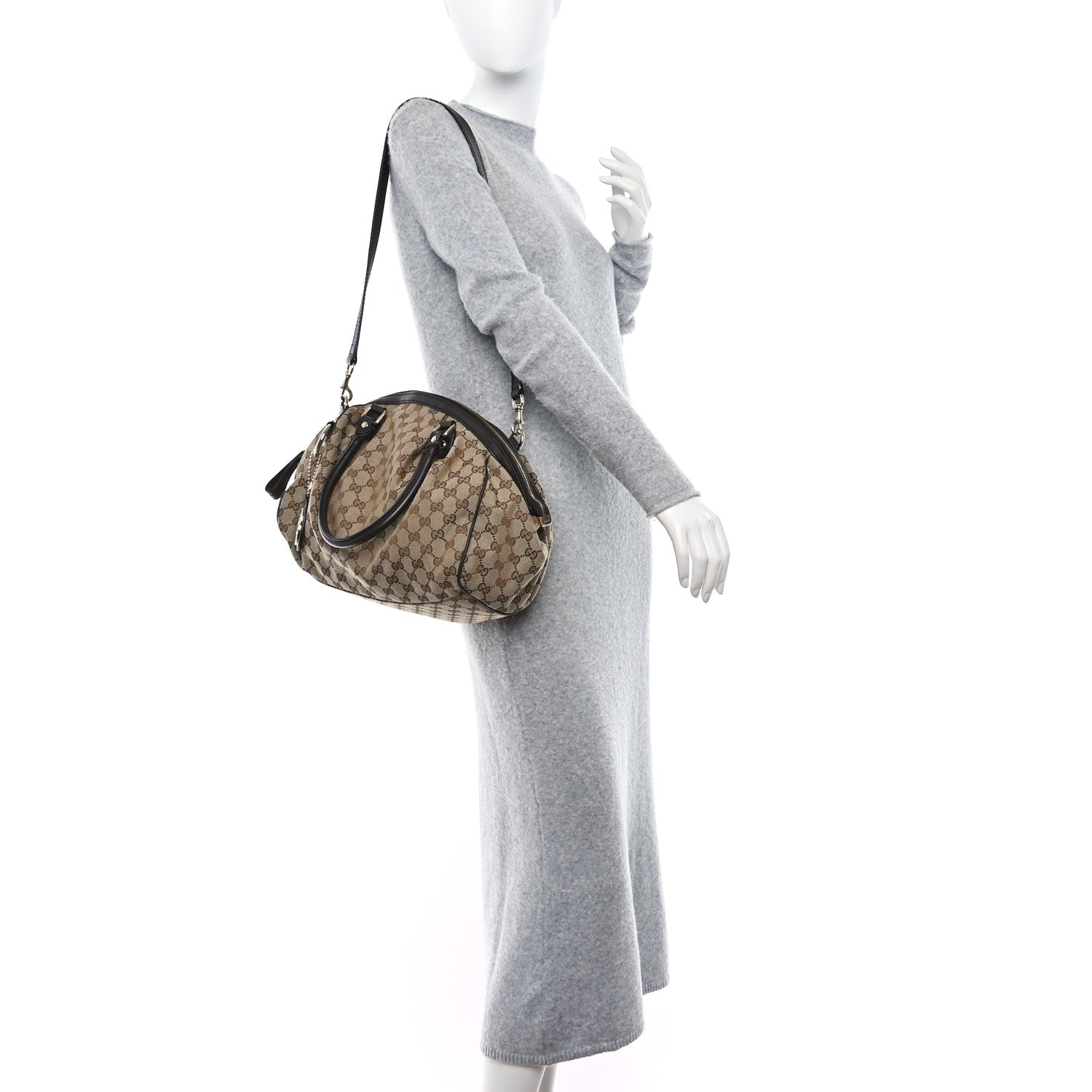 Gucci Monogram Medium Sukey Boston Bag Dark Brown 3 of 10