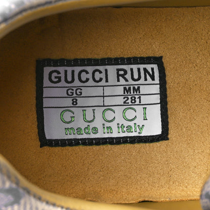 Gucci Ultralight Plume Calfskin Monogram Printed Mens Gucci Run Sneakers 8 Beige Blue 8 of 10