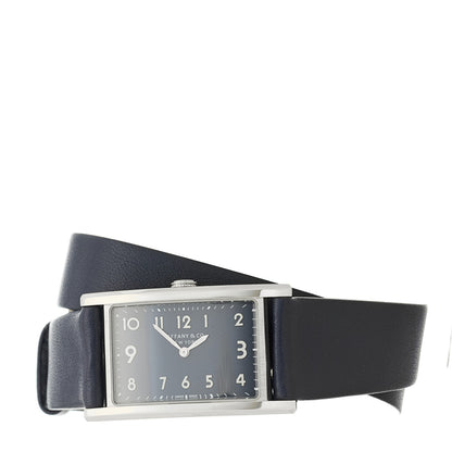 Tiffany Stainless Steel Calfskin 22mm East West Quartz Watch Blue 2 of 4