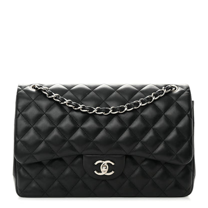 Chanel Lambskin Quilted Jumbo Double Flap Black 1 of 19
