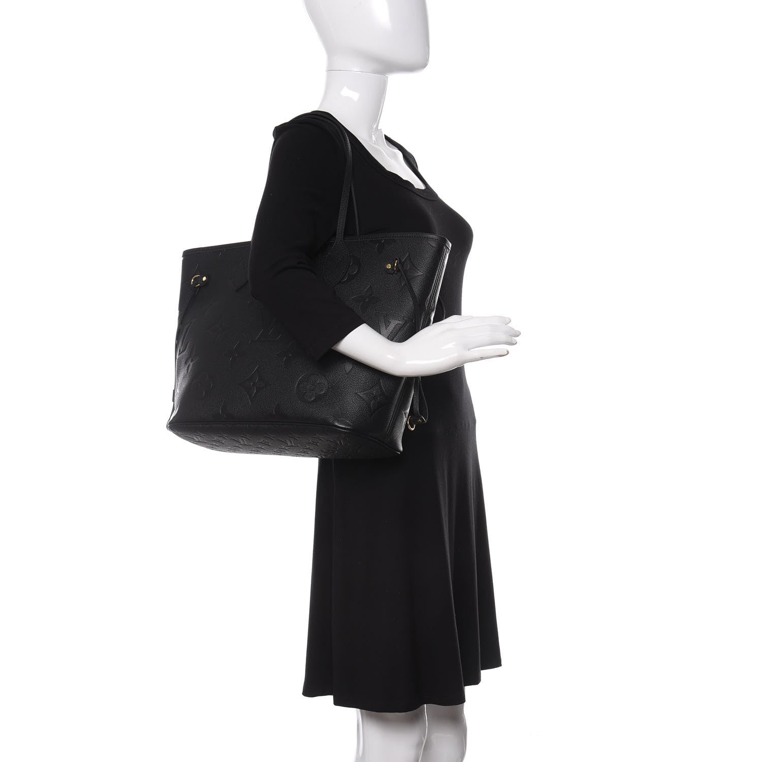 Louis Vuitton Empreinte Monogram Giant Neverfull MM Black 2 of 9