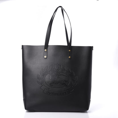 Burberry Calfskin Crest Embossed Large Tote Black 1 of 8
