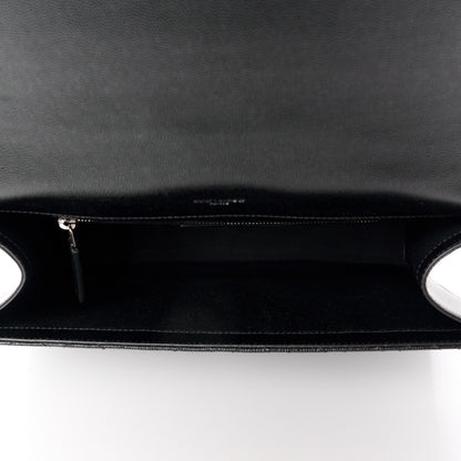 Saint Laurent Grain De Poudre Textured Mixed Matelasse Large Triquilt Monogram Satchel Black 5 of 11