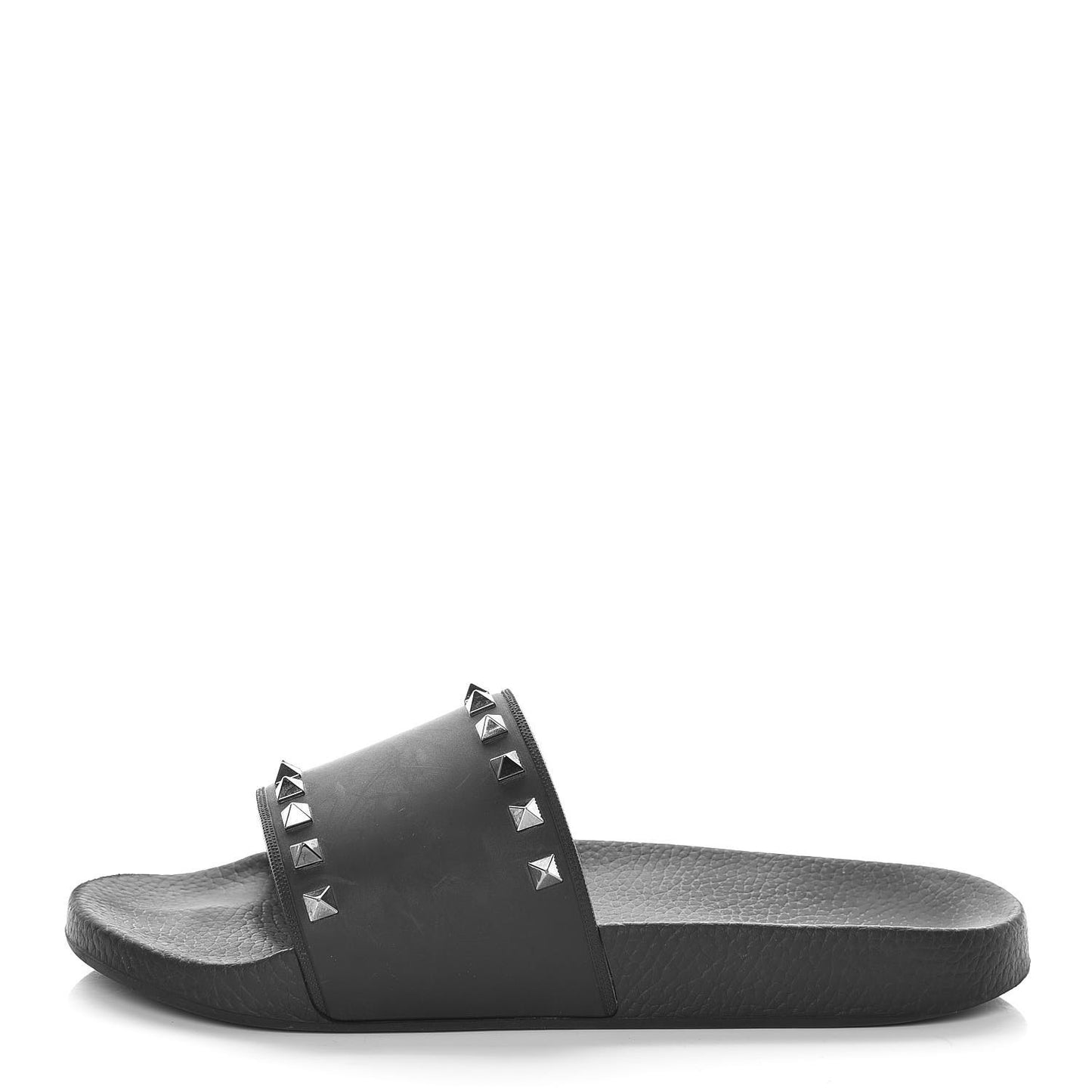 Rubber Rockstud Slide Sandals 41 Black