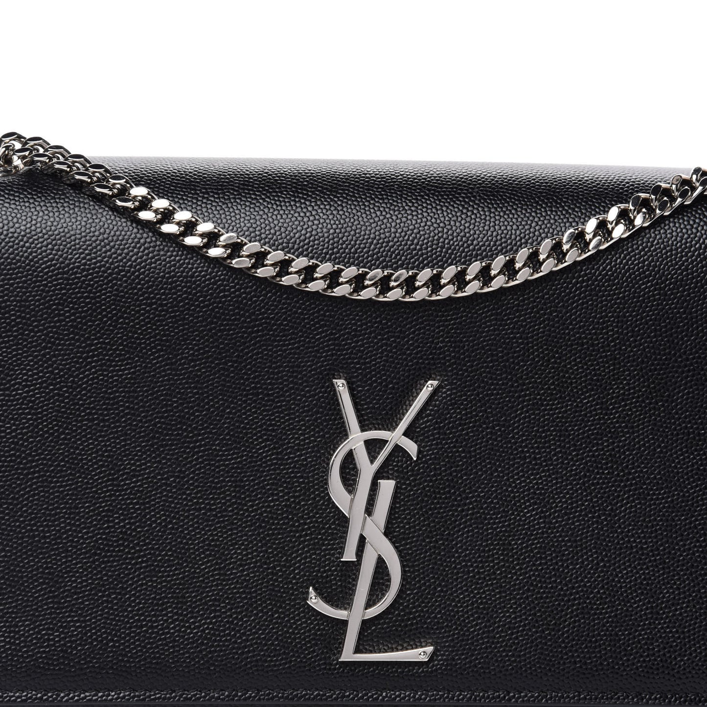 Grain De Poudre Medium Classic Monogram Kate Satchel Black
