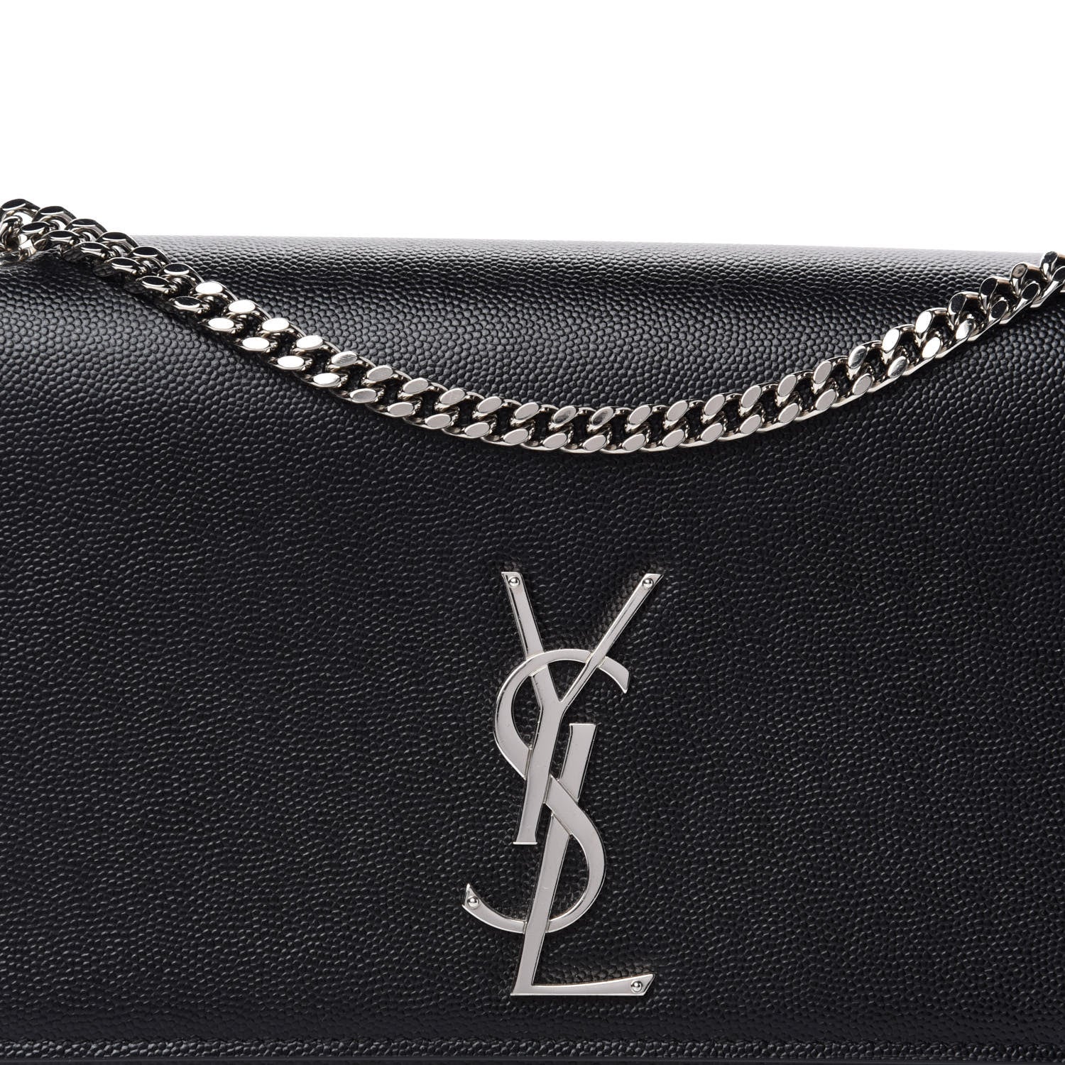 Saint Laurent Grain De Poudre Medium Classic Monogram Kate Satchel Black 10 of 11