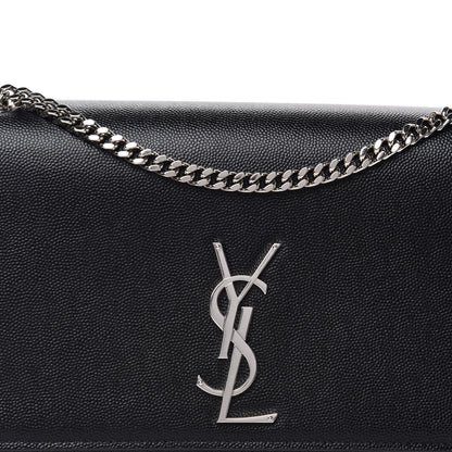 Saint Laurent Grain De Poudre Medium Classic Monogram Kate Satchel Black 10 of 11