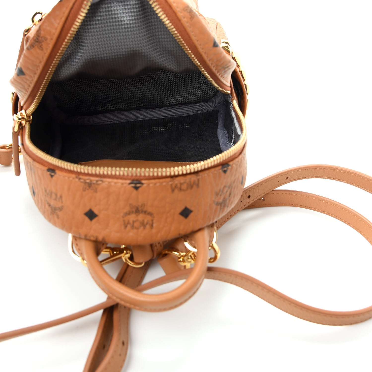 MCM Visetos Side Stud X-Mini Stark Backpack Cognac 4 of 8
