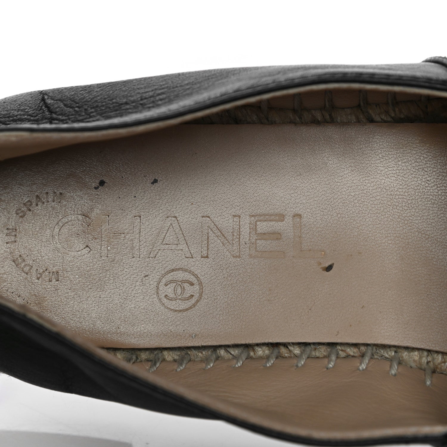 Chanel Lambskin CC Espadrilles 37 Black 10 of 19