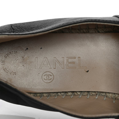 Chanel Lambskin CC Espadrilles 37 Black 10 of 19