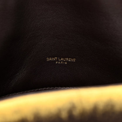 Saint Laurent Tie Dye Wool Quilted Small Loulou Puffer Monogram Chain Satchel Yellow Pacific Blue Dark Pecan 6 of 11