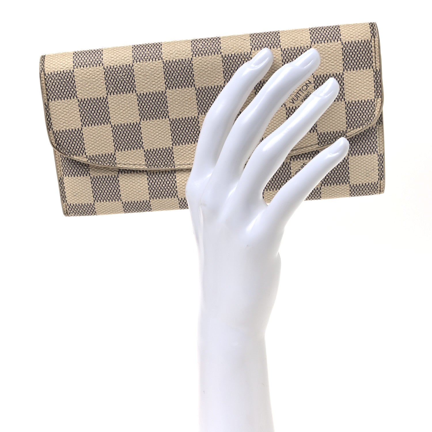 Louis Vuitton Damier Azur Emilie Wallet Rose Ballerine 2 of 12