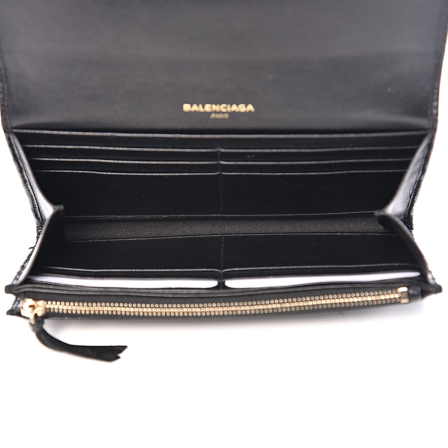 Calfskin Crocodile Classic Hardware Embossed Money Wallet Black
