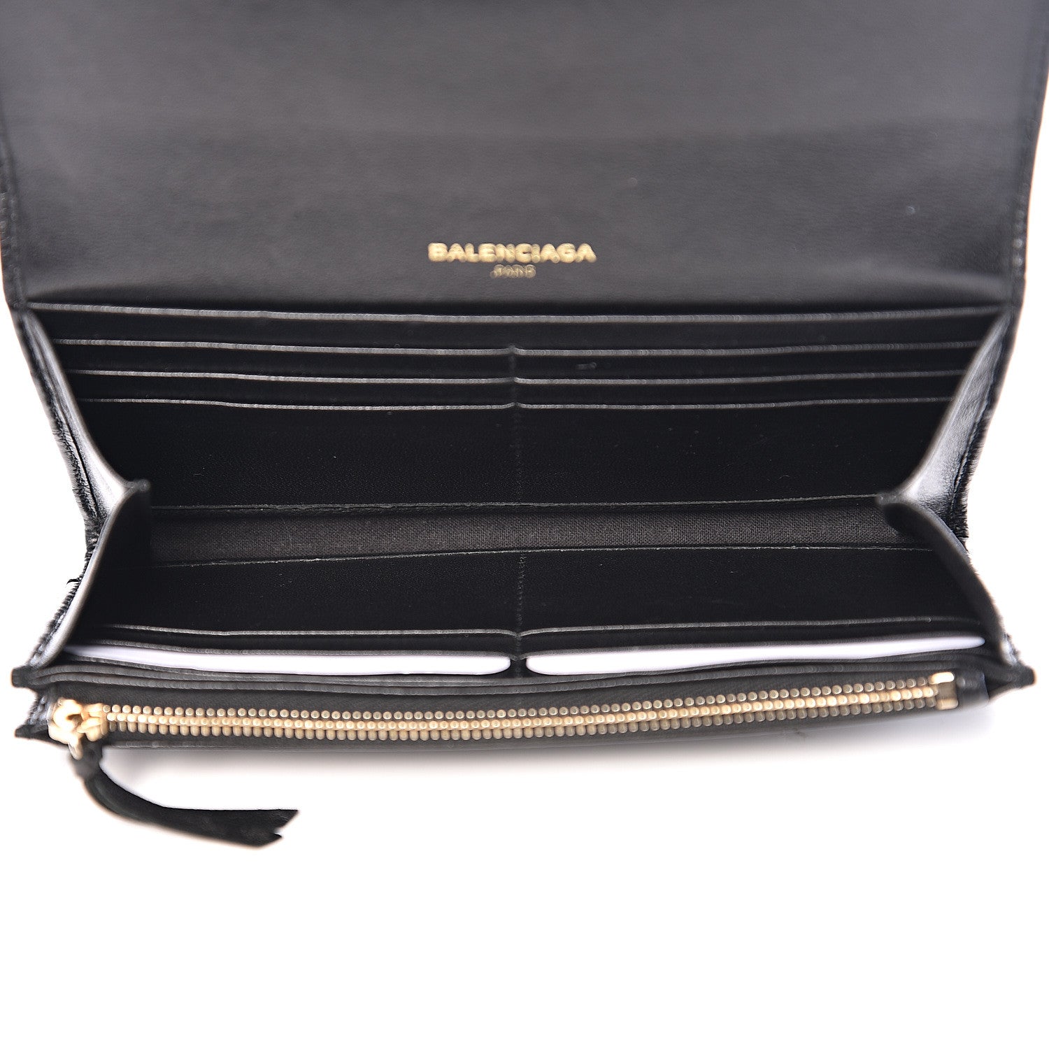 Balenciaga Calfskin Crocodile Classic Hardware Embossed Money Wallet Black 4 of 6