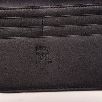 MCM Grained Calfskin Wallet Black White 6 of 6
