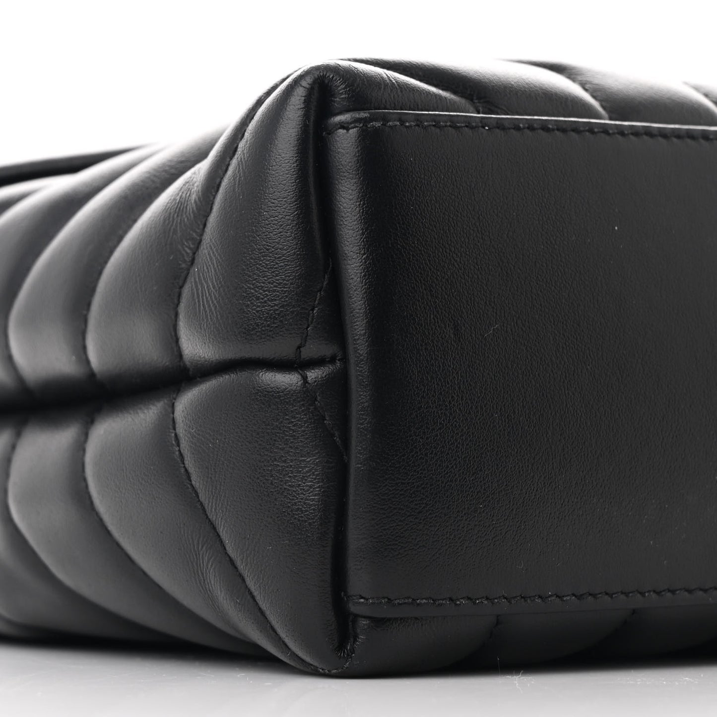 Calfskin Y Quilted Monogram Monochrome Small Loulou Chain Satchel Black