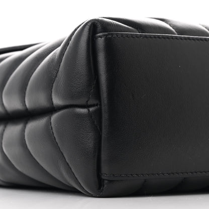 Saint Laurent Calfskin Y Quilted Monogram Monochrome Small Loulou Chain Satchel Black 10 of 12