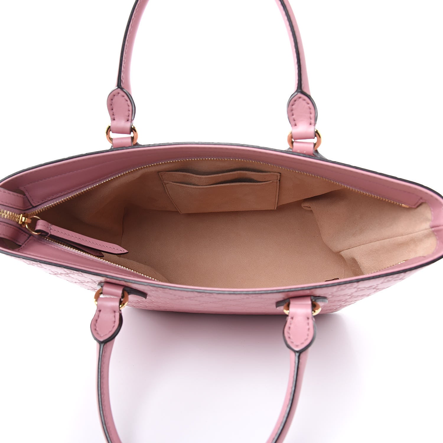 Gucci Guccissima Signature Small Zippered Bucket Tote Rose Baby Candy 5 of 13