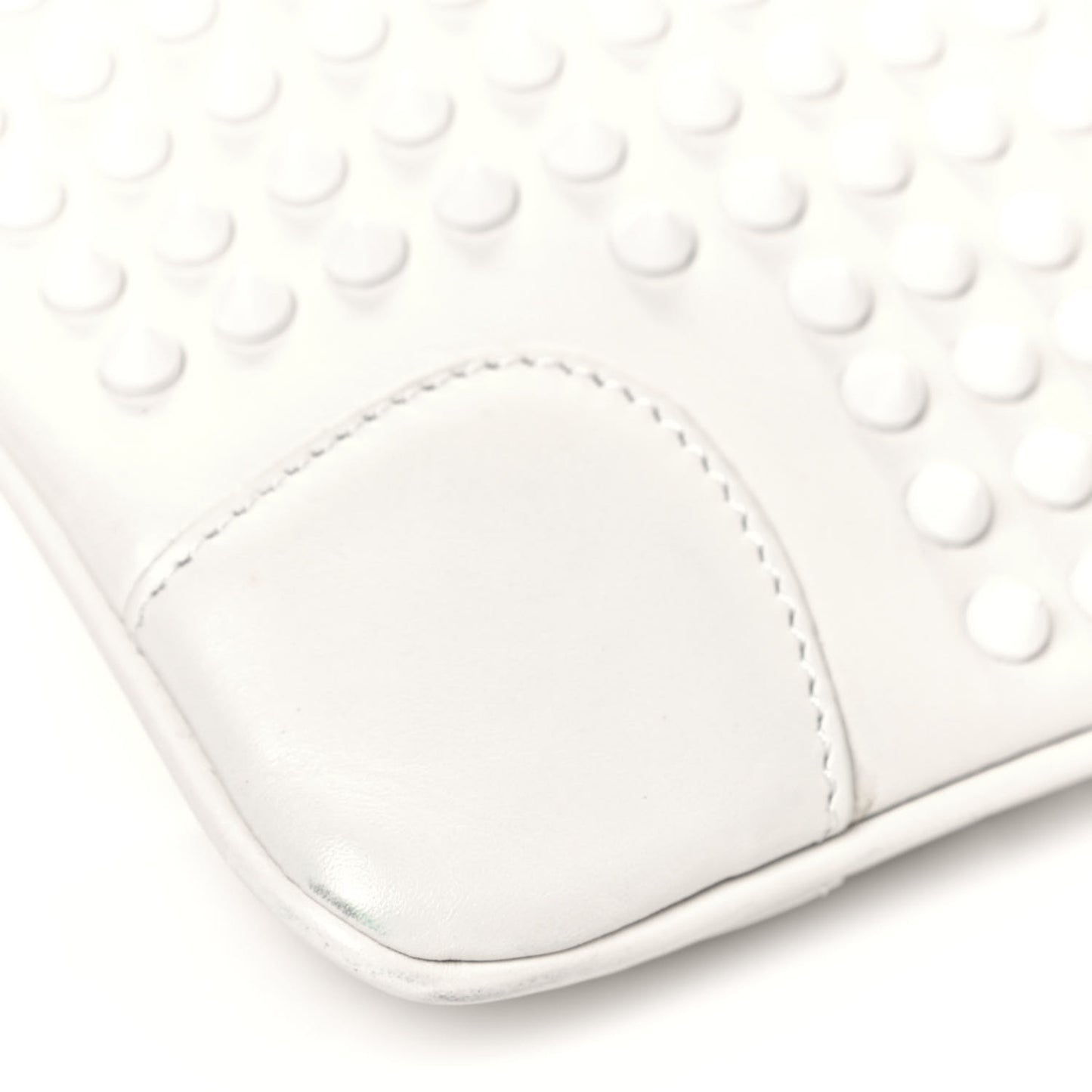 Calfskin Panettone Spiked Valentines Clutch Bag White Red