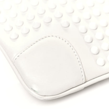 Christian Louboutin Calfskin Panettone Spiked Valentines Clutch Bag White Red 9 of 17