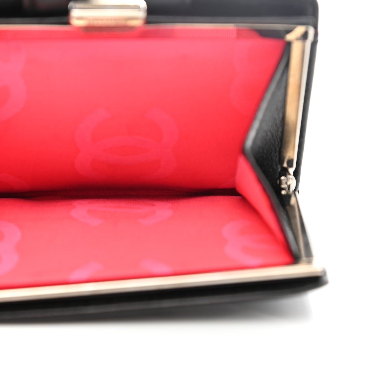 Calfskin Quilted Cambon Bi-Fold Wallet Black White