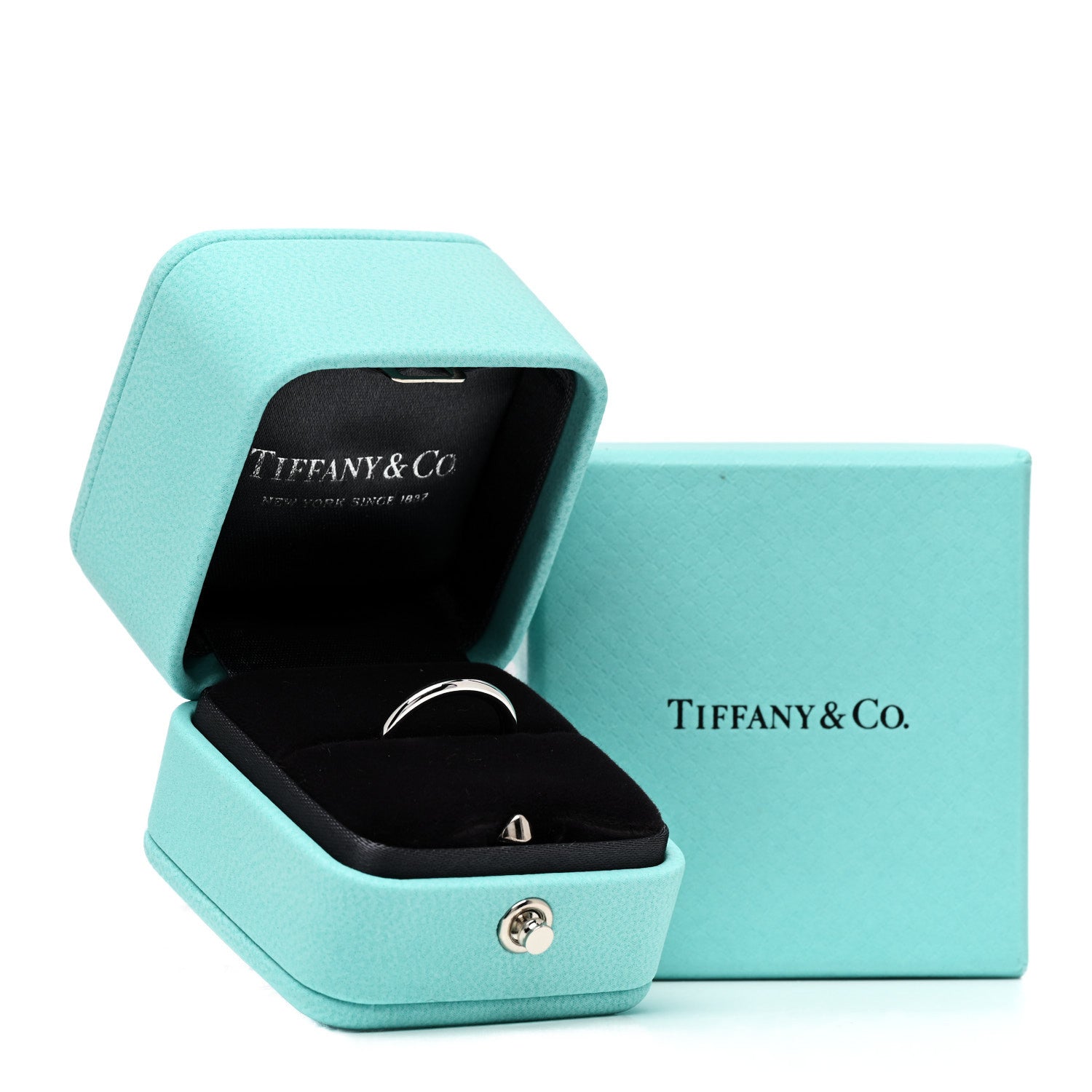 Tiffany 18K White Gold Lock Ring 50 5.5 5 of 5