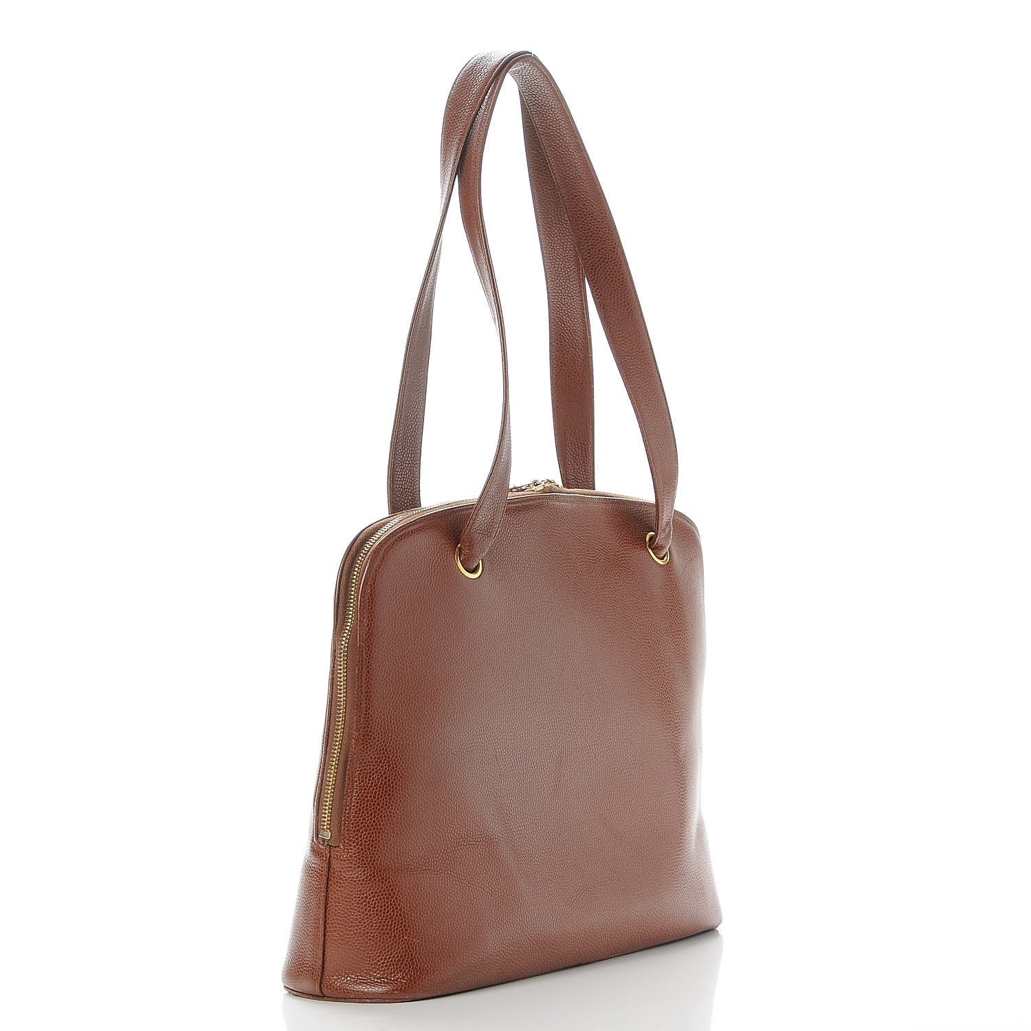 Chanel Caviar Large CC Shoulder Bag Brown 3 of 7