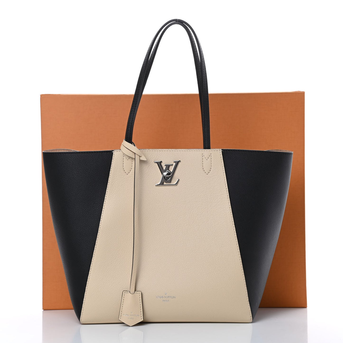 Calfskin Lockme Cabas Vanille Black