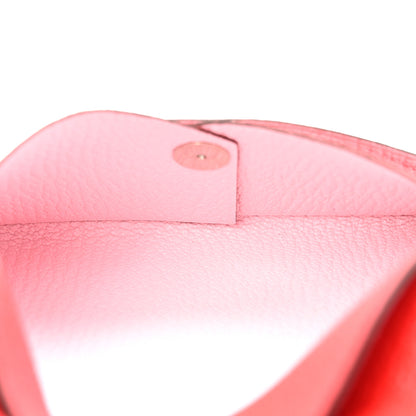 Hermes Chevre Mysore Verso Calvi Card Case  Rouge Radieux Rose Darling 6 of 7