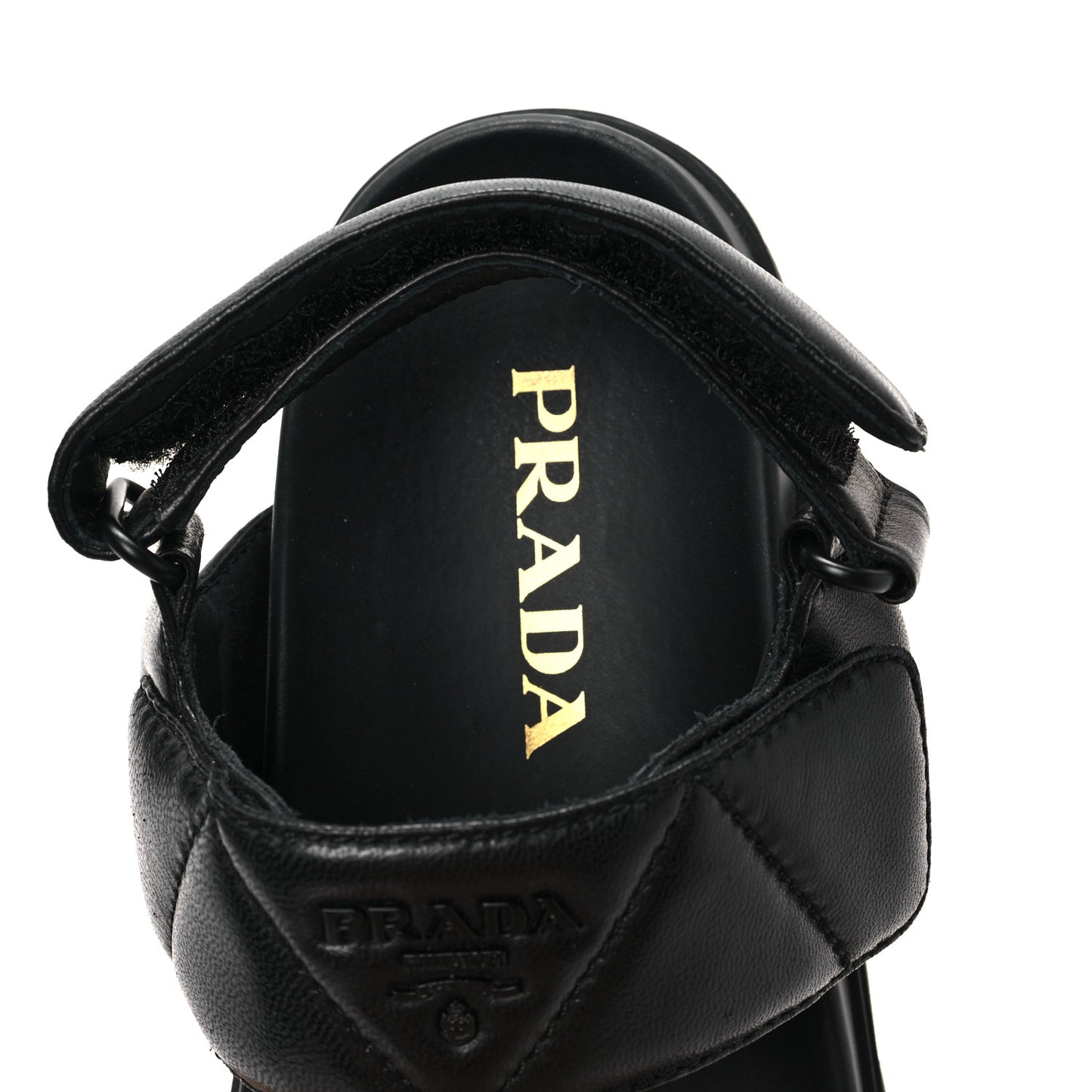 Nappa Logo Quilted 20mm Sport Sandals 35 Black