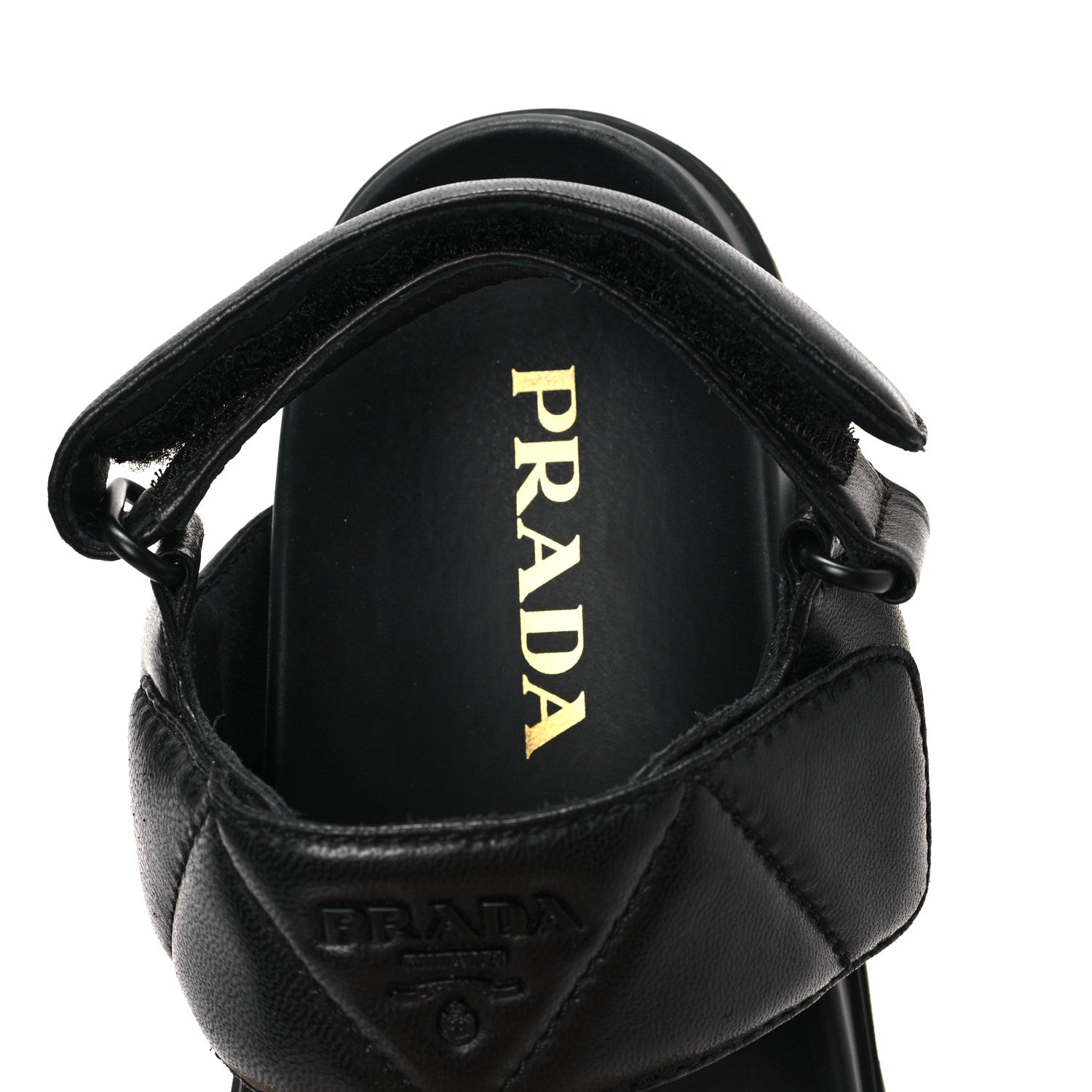 Prada Nappa Logo Quilted 20mm Sport Sandals 35 Black 8 of 9