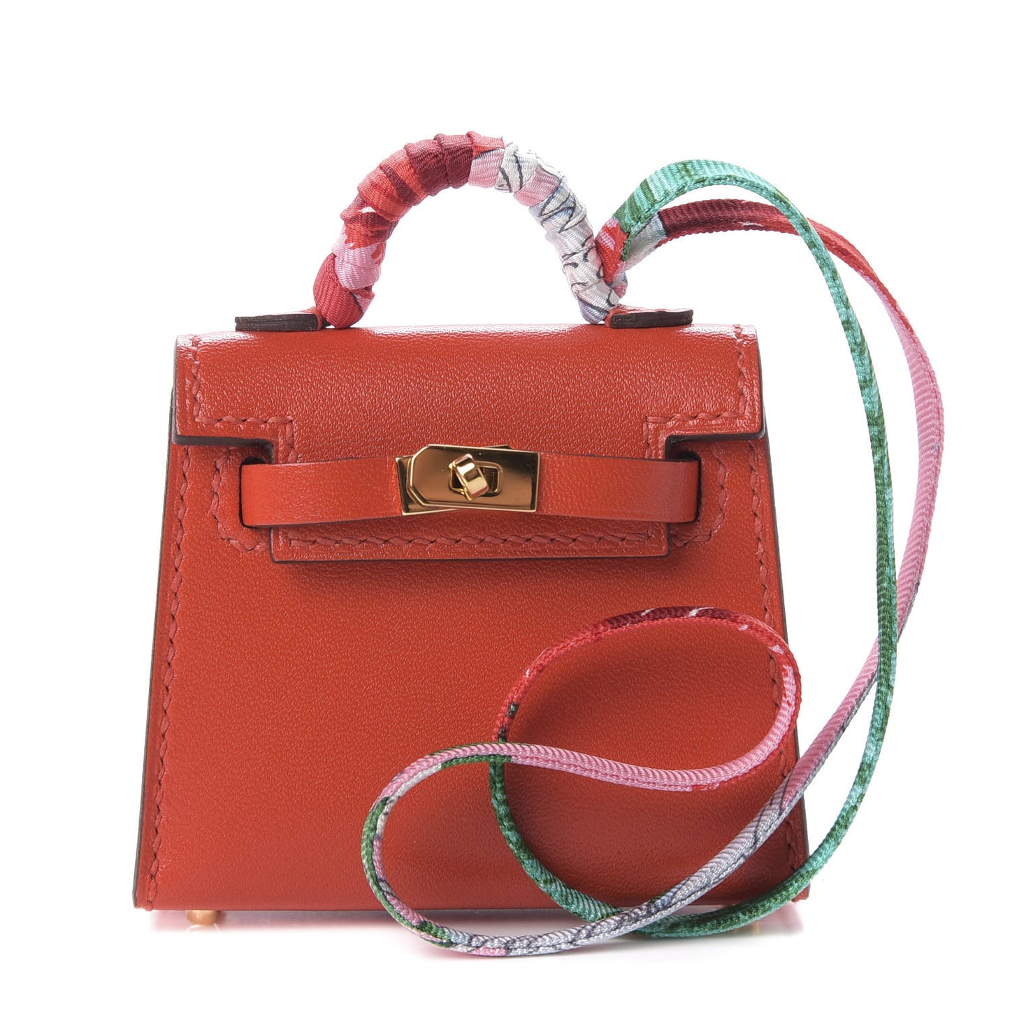 Tadelakt Mini Kelly Twilly Bag Charm Capucine
