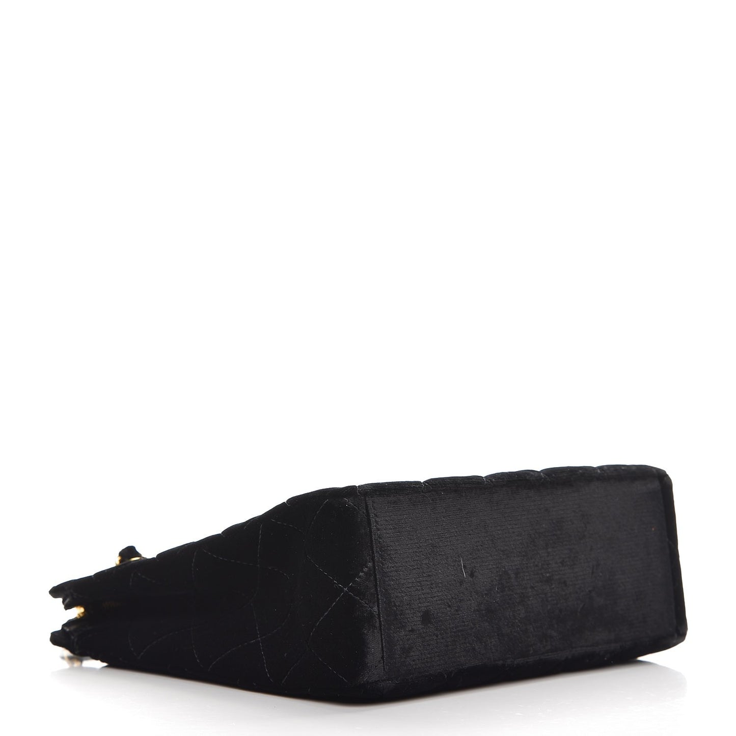 Velvet Quilted Shoulder Bag Black