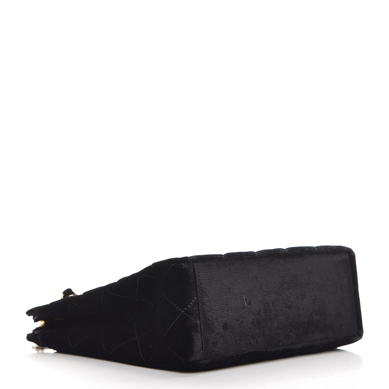 Chanel Velvet Quilted Shoulder Bag Black 4 of 8