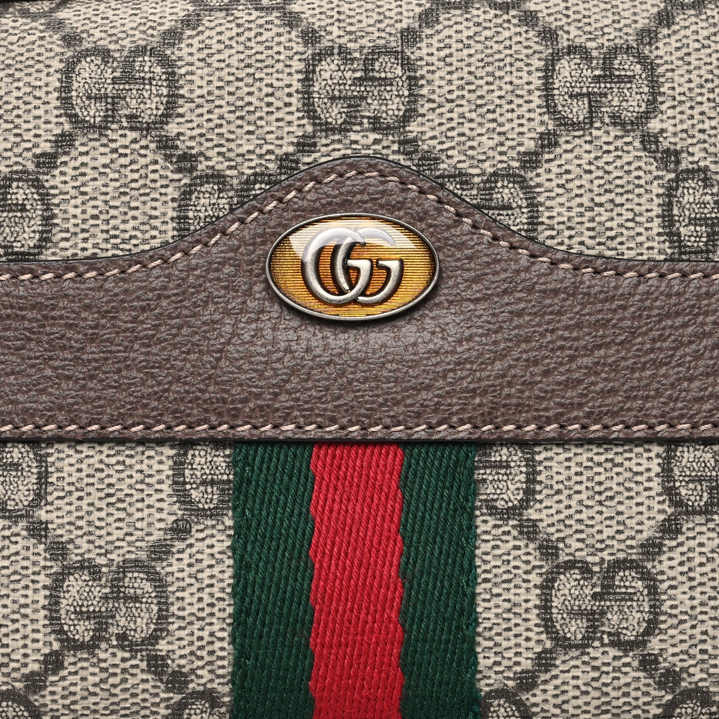 GG Supreme Monogram Ophidia Belted iPhone Case 75 30 Dark Brown