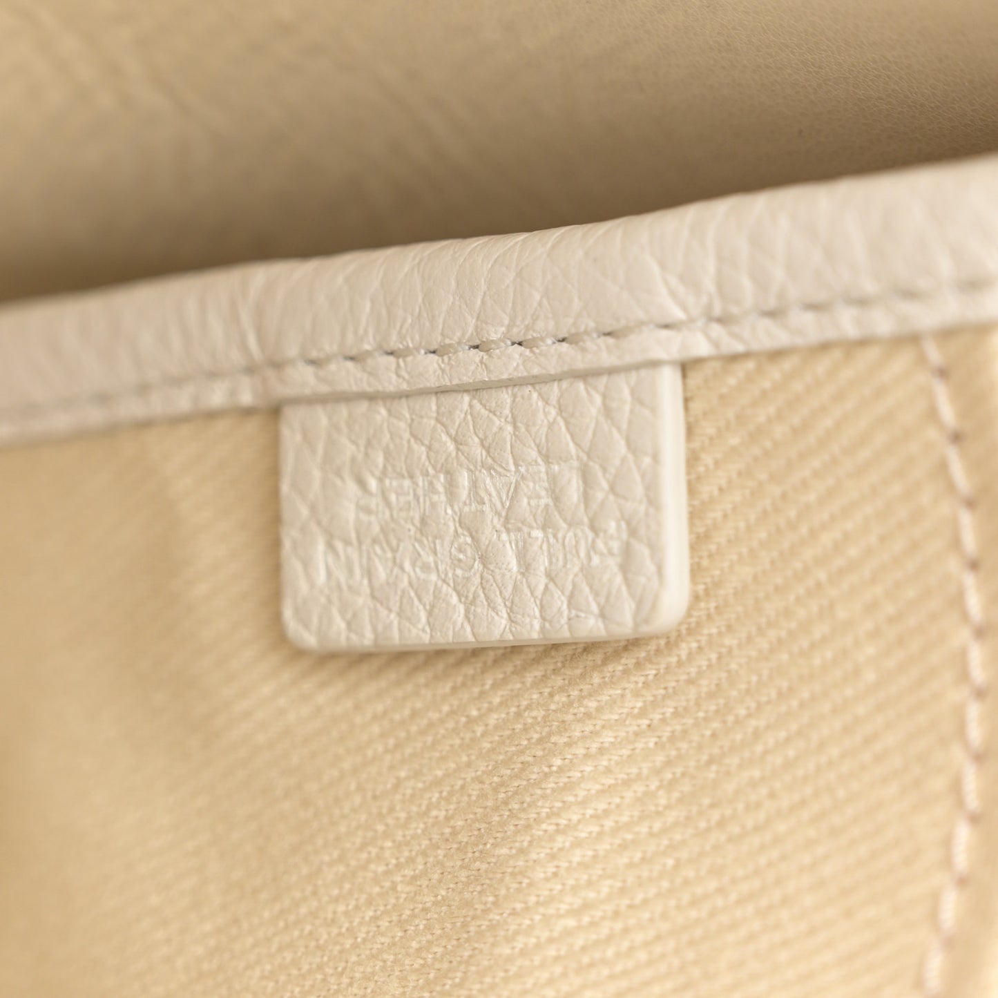 Grained Calfskin Mini The Tote Bag Cotton Silver