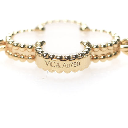 Van Cleef & Arpels 18K Yellow Gold Rock Crystal 5 Motifs Vintage Alhambra Bracelet 6 of 8