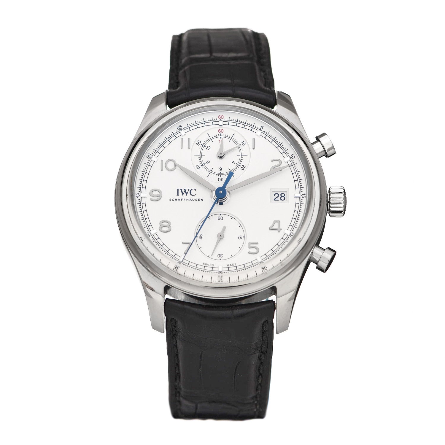 IWC Stainless Steel Alligator 42mm Portuguese Classic Chronograph Automatic Watch IW390403 1 of 4