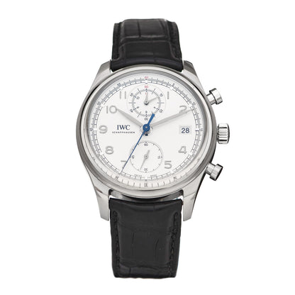 IWC Stainless Steel Alligator 42mm Portuguese Classic Chronograph Automatic Watch IW390403 1 of 4